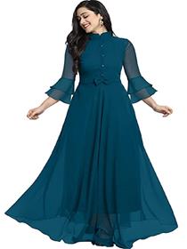Gown for women georgette traditional ethnic long gown western dress (a)