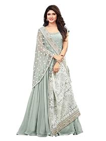 Gown for women georgette ethnic wear semi-stitched heavy gown with dupatta(a)