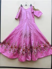 Gown for women 5555:03 chanderi silk simple designer ,fancy , party wear thread