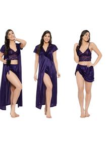Nightdress for women nighty with robe (multicolor,pack of 1)