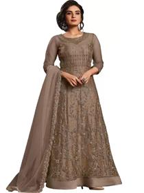 Gown for women satin, net semi stitched anarkali gown (f)