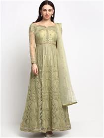 Gown for women net semi stitched gown (my)