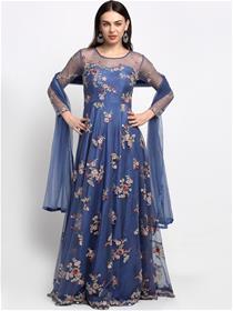 Gown for women net semi stitched gown (my)