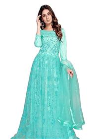 Gown for women strovensh women's net with embroidery work (a)