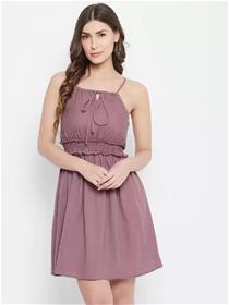 Women fit and flare pink dress,fancy,designer,party wear one piece  dress (f)