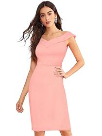 One piece dress for women polyester round neck fit & flare western dress  (a)