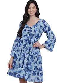 One piece dress for women funday fashion women fit and flare printed dress (a)