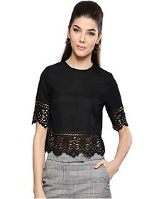 Top for women round neck solid top (a)