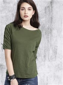 Women solid boat neck t-shirt (my)