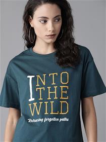 Tops for women printed round neck tshirt