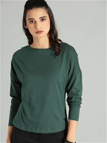 Tops for women solid round neck t-shirt