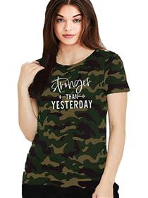 T-shirt for women fit half sleeve camo print (a)