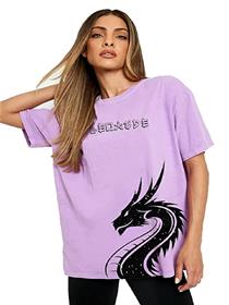 T-shirt for women  sleeve dragon printed (a)